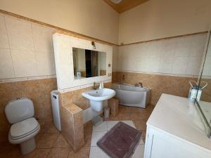 a bathroom with a toilet and a sink and a tub at B&B Falconi in Fermo +13 photos