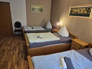 a room with two beds in a room at Gästehaus Hein in Emsbüren