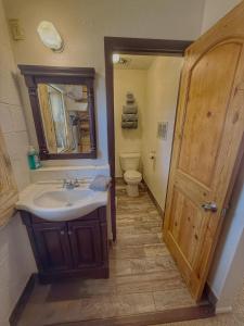 a bathroom with a sink and a toilet at Birds - King Suite Pets ok, Shared Kitchen #3 in Bluff +27 photos