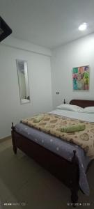a bedroom with a bed in a room at the silva house in Huacachina