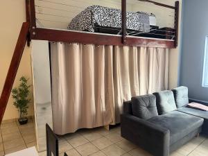 a living room with a couch and a bunk bed at Studio Cardinal in Renage