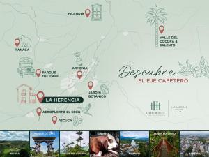 a collage of photos of the sights of leeper at La Herencia Hotel in Armenia