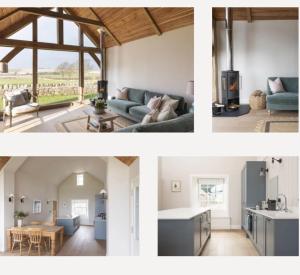 a collage of pictures of a living room and a kitchen at Hoolet's View, East Lothian in Whittingehame