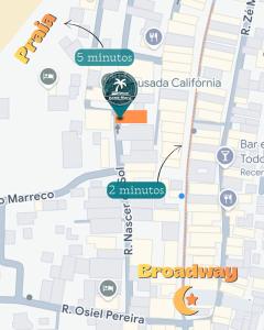 a map of brooklyn with a marker at Casa Maré in Aracati +8 photos