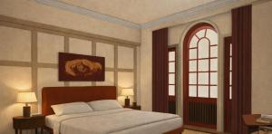 a bedroom with a bed and a window at The Scarlet Bath in Bath +2 photos