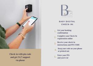 a brochure of a person holding a cell phone at Unique penthouse near city center and Park in Roosendaal