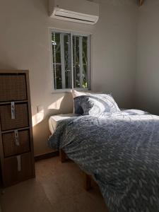 a bedroom with a bed and a window at Oasis Cabarete Guesthouse in San Felipe de Puerto Plata