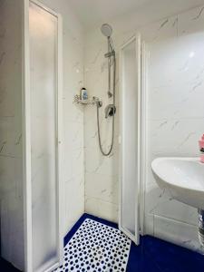 a bathroom with a shower and a sink at Dolce casa in Lucca +14 photos