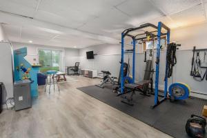 a gym with exercise equipment in a room at Hidden Gem Lake House 3BR, 2.5BA in Holbrook