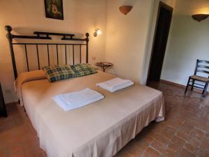 A bed or beds in a room at Farmhouse in Proceno with Pool Views