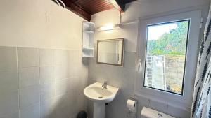 a bathroom with a sink and a window at Le lis de Udol in Pointe-à-Pitre +5 photos
