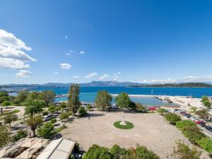 an aerial view of a park with a body of water at Acropol Seaview Apartment in Corfu Old Town by the Old Port in Corfu