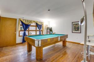 a pool table in the middle of a room at Pool Table & Shared Sauna! Potomac River Basecamp in Westernport