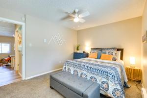 a bedroom with a bed and a ceiling fan at Ski Getaway! Mtn-View Condo Near Keystone Resort in Keystone