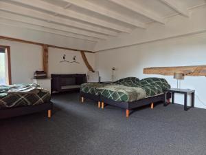 a bedroom with two beds in a room at Hoeve 1650 in Koekange