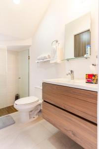 a bathroom with a sink and a toilet at Quiet and comfortable space in Aguascalientes +25 photos