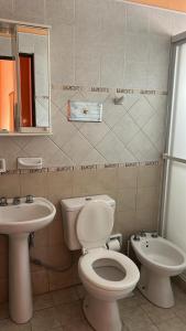a bathroom with a toilet and a sink at Tu departamento en Formosa in Formosa +5 photos