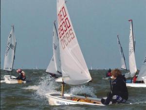 a group of small sailboats in the water at Getaway with Bikes & Whirlpool in Grou