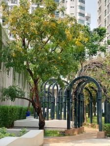 a tree in the middle of a park at PoolView Condo Near MRT, Nice & Quiet, speedy net in Bangkok