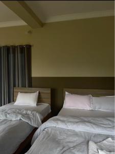 two beds sitting next to each other in a bedroom at Hotel Lake Heaven in Deorāli