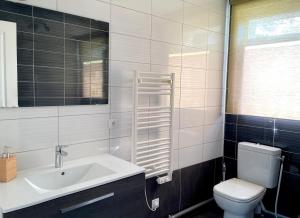 a bathroom with a sink and a toilet and a mirror at Art_Booking . . . by Benoit_B in Duingt +37 photos