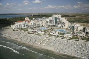 an aerial view of a resort on the beach at Apartment SunSet rezort - sea wiew in Pomorie