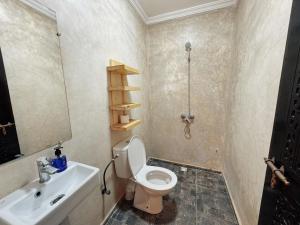 a bathroom with a toilet and a sink at RyadIbou in Essaouira +26 photos