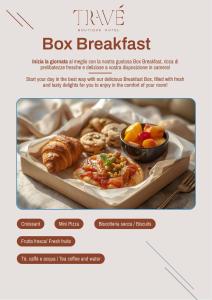 a flyer for a box breakfast with a tray of food at Boutique Hotel Travé Rome City Centre in Rome