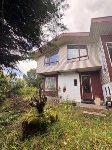 a house on a hill with a tree at Refugio Urbano Melipulli in Puerto Montt