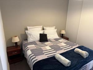a bedroom with a large bed with two night stands at centre Pau proche Chateau et gare 33 m2 in Pau
