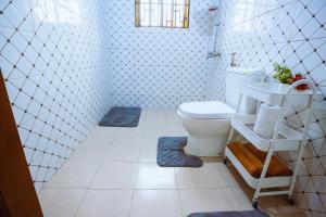 a bathroom with a toilet and a sink at Tunji Homestay in Arusha +31 photos