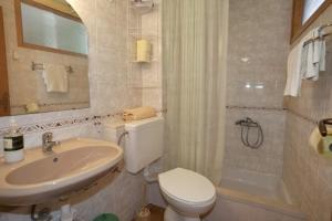 a bathroom with a toilet and a sink and a shower at Apartments Vrtina in Igrane +42 photos