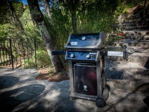a barbecue grill sitting on top of a stove at Orchidée in Barjols
