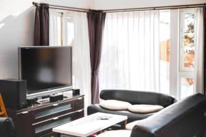 a living room with a couch and a television at STAY IN TOYOOKA in Asahikawa