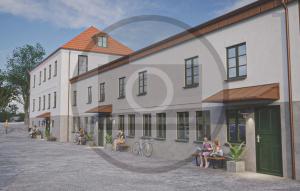 a rendering of people sitting outside of a building at Lovely Apartment In Ribe With Wifi in Ribe