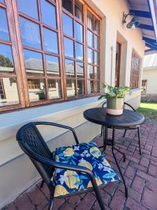 a patio table and chair with a plant on it at Meya B in Harrismith