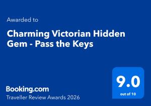 a blue sign with the text chained vietnam hidden gem pass the keys at Charming Victorian Hidden Gem - Pass the Keys in Market Drayton
