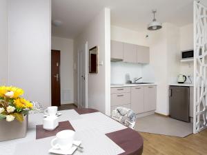 Kuchyň nebo kuchyňský kout v ubytování Manhattan Place Apartament