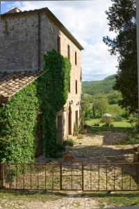 an old stone building with ivy growing on it at Agri Ostello Valle Libera in Chianaiola