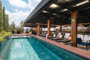 a swimming pool with lounge chairs and a building at Umbral, Curio Collection By Hilton in Mexico City