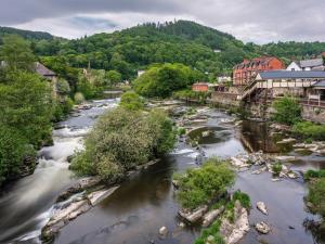 an aerial view of a river in a town at 3 Bed in Wrexham oc-39974 in Overton