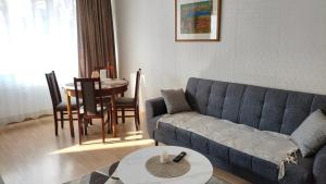 a living room with a couch and a table at Vilde Apartment in Tallinn