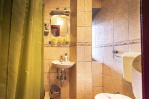 a small bathroom with a sink and a toilet at Apartments Villa Ferri in Kotor