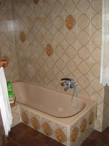 a bathroom with a bath tub with a shower at Villa Rocca in Marciaga