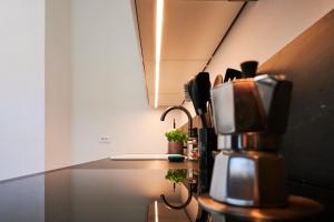 a kitchen with a coffee maker on a counter at TORTORELLA Apartments in Gorizia