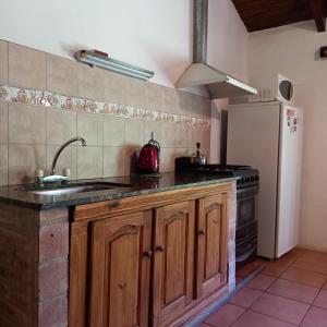 a kitchen with a sink and a refrigerator at la riviere in Alta Gracia