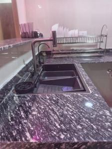 a kitchen counter with a sink and a sink at Luxor lights palace in Luxor