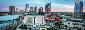 a view of a city with a lot of tall buildings at Hilton Nashville Downtown in Nashville
