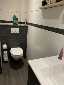 a bathroom with a white toilet and a sink at La Vida in Lanaken +25 photos
