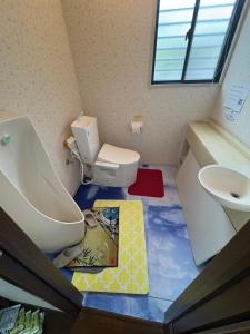 a bathroom with a sink and a toilet at GuestHouse MIYAZAKI for backpakers non smoker喫煙者不可 宮崎駅1Km in Miyazaki